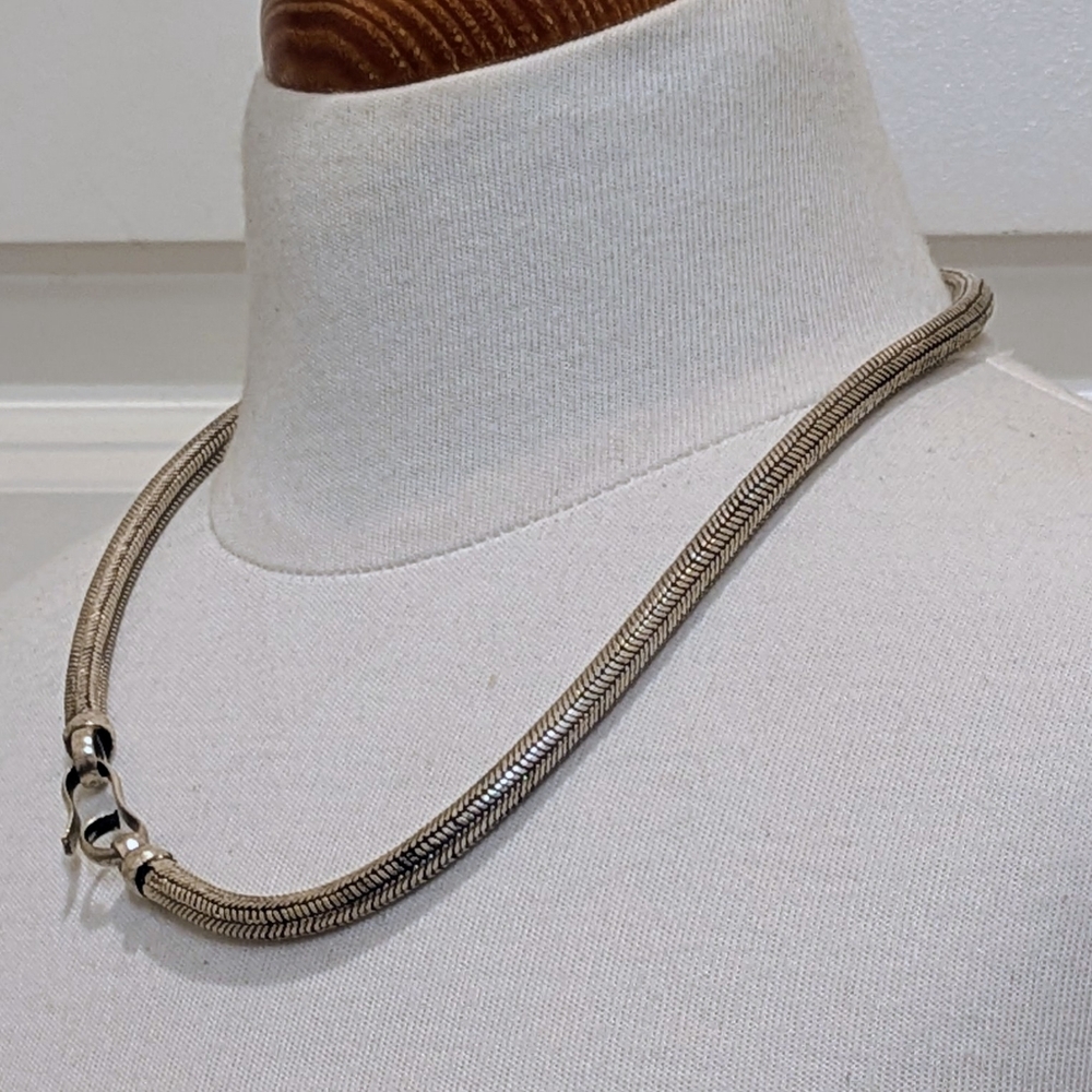 NWT Beckwoman 18" Oxidized Super Chunky Snake Chain Necklace with Hook Clasp - Picture 7 of 7